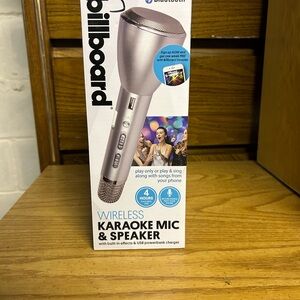 Silver Wireless Karaoke Microphone & Speaker